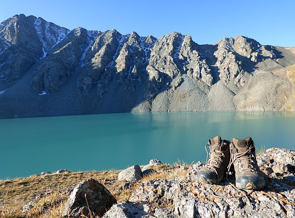 Oboz hiking boots in Kyrgyzstan