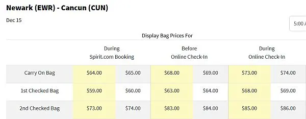 Spirit Airlines baggage fees rip-off