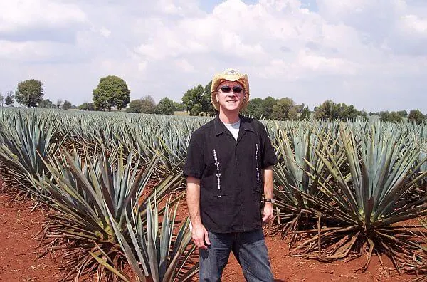 Tim in an agave field
