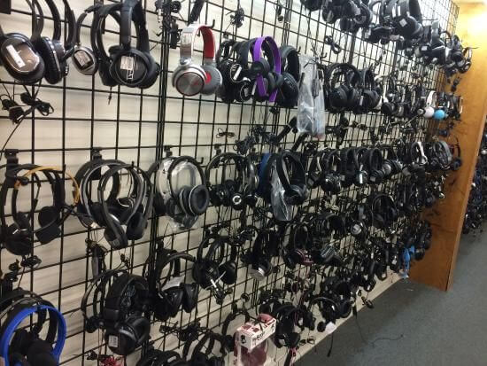 headphone rack at Unclaimed Baggage Center