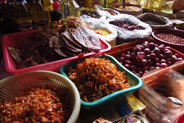 Cambodian food in market