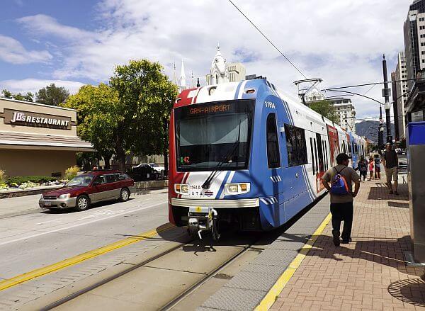 airport train to the city center light rail