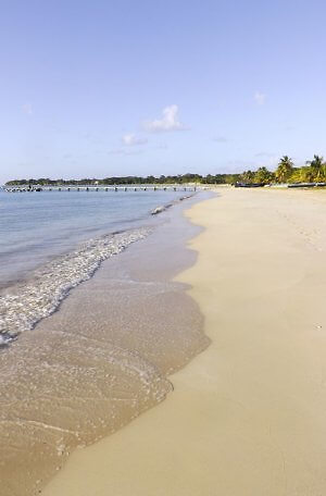 A beautiful, uncrowded Nicaragua beach on Big Corn Island, Caribbean side. A warm island getaway.