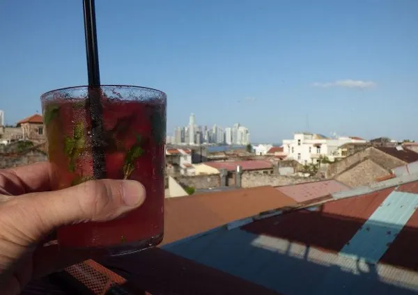 Panama $4 watermelon mojito at rooftop bar