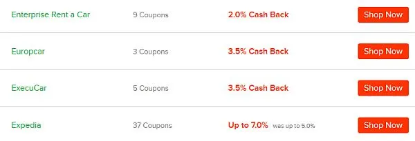 cash back from travel bookings with ebates