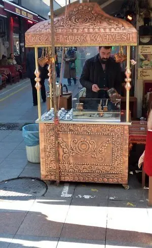 Turkish coffee vendor in Istanbul, a pariah destination right now