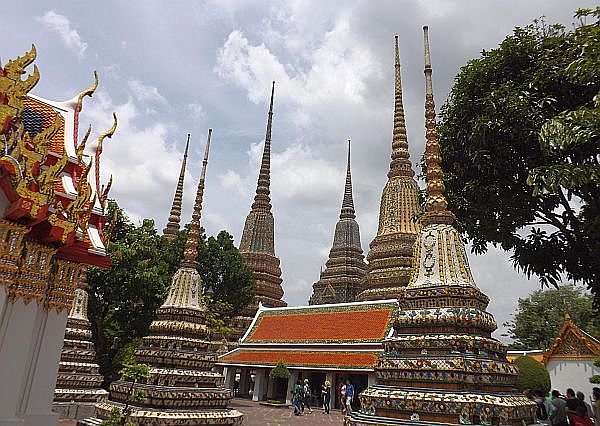 Grand Palace stupas in Bangkok Thailand