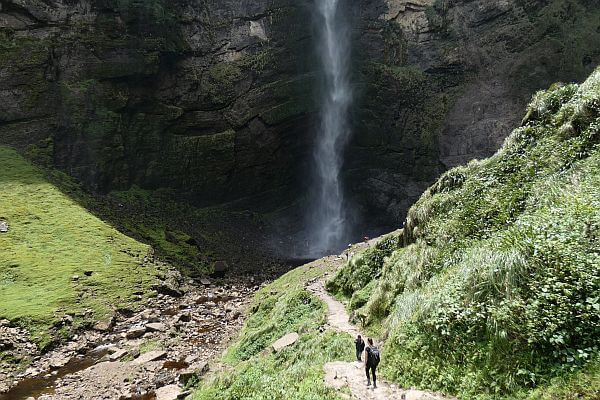 The bottom of Gocta Falls in Peru's Amazonas region