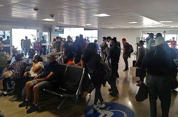 boarding line at airport