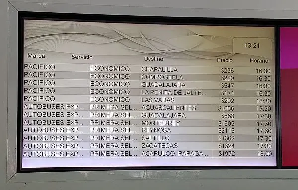 bus from Puerto Vallarta prices