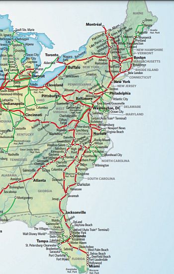 train tour east coast