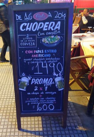 cafe beer prices for travelers in Buenos Aires Argentina