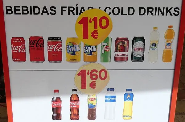 Spain travel prices for drinks