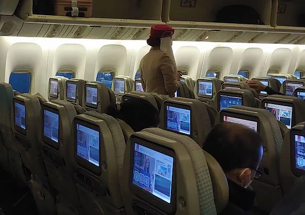 Emirates flight attendant and entertainment