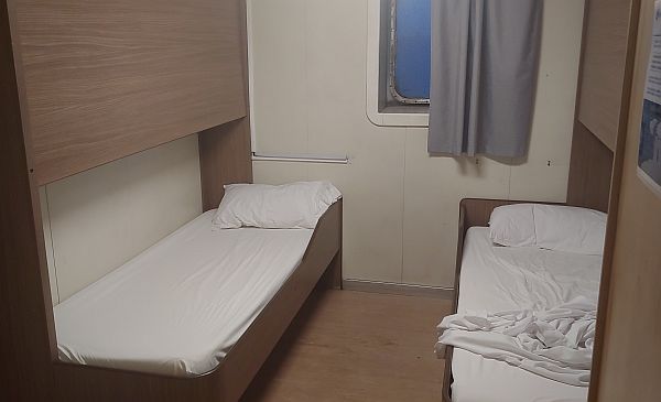 sleeping on the Mazatlan ferry in a cabin