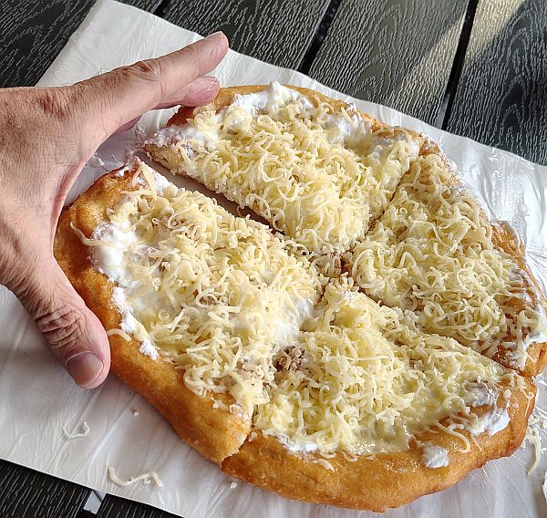 langos street food in Hungary