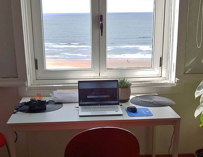 making money online with a view of the beach